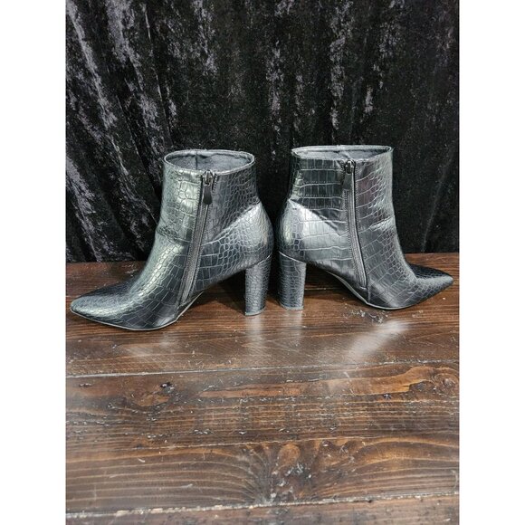 DREAM PAIRS Sianna Croc Embossed Block Heel Ankle Booties/Sz. 9.5 - Picture 2 of 8